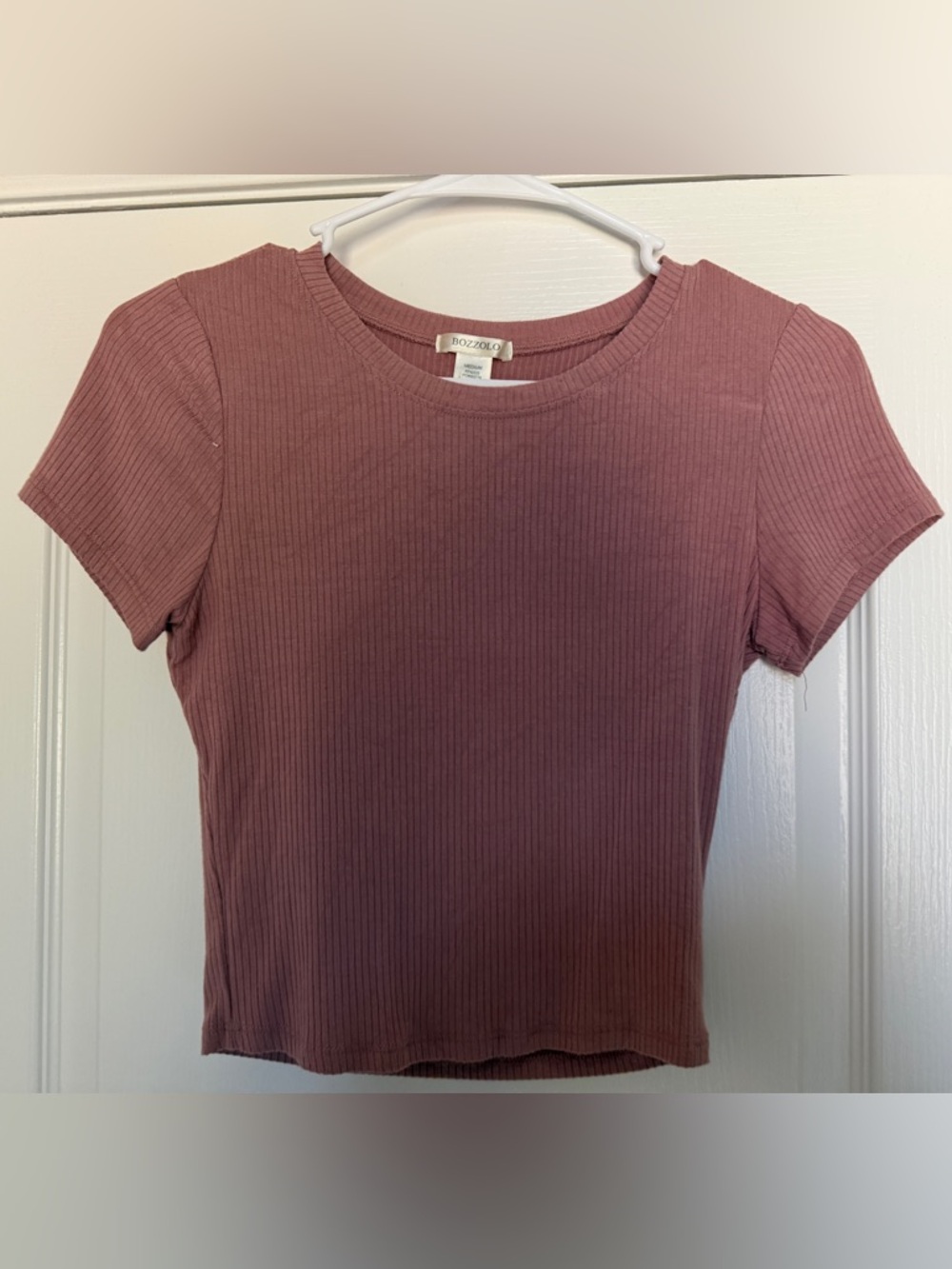 Bozzolo Ribbed Short Sleeve Tee - Dusty Rose